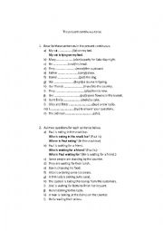 English Worksheet: Present continuous