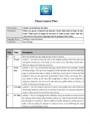 English Worksheet: Chillin at the Holiday Inn - Lesson Plan & Key