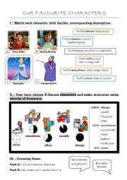 English Worksheet: Our favourite characters