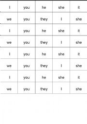 Verb be cards game