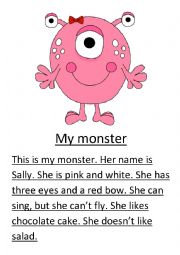 English Worksheet: My monster