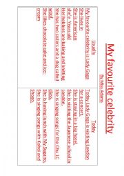 English Worksheet: My favourite celebrity