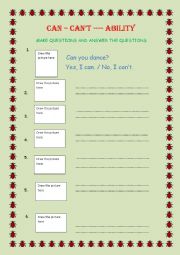 English Worksheet: NAC - CANT ABILITY
