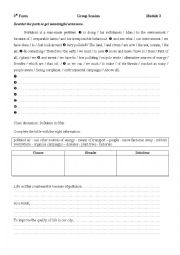 English Worksheet: Group Session Pollution