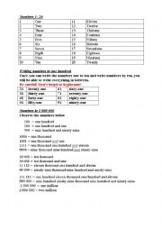 English Worksheet: writing and saying numbers lesson and quiz