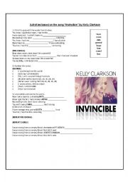 English Worksheet: Invincible - Kelly Clarkson