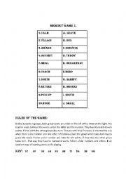 English Worksheet: Memory game 1.