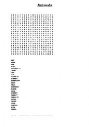 English Worksheet: Animals