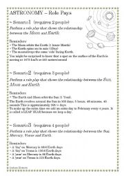 English Worksheet: Astronomy Role Play