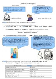 English Worksheet: Introduction indirect/reported speech teachers version