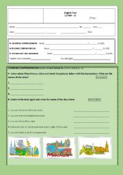 English Worksheet: Test about Places in the city
