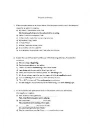 English Worksheet: Present continuous