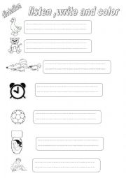 English Worksheet: dictation time