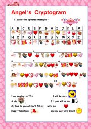 English Worksheet: VALENTINES DAY CRYPTOGRAM