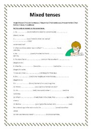 English Worksheet: Mixed tenses