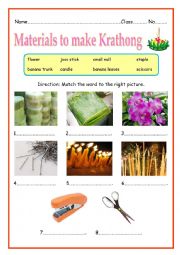 English Worksheet: Loy Krathong Festival