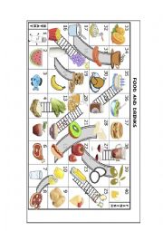 English Worksheet: Food Boardgame