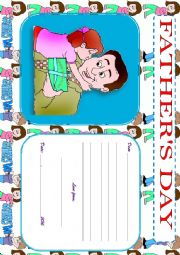 English Worksheet: FATHERS DAY - POSTCARD