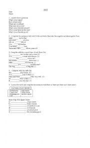 English Worksheet: practice test