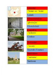 British Town Names. Pronunciation Activity