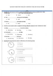 QUIZ ABOUT SIMPLE PAST TENSE, PAST CONTINUOUS TENSE AND TELLING THE TIME