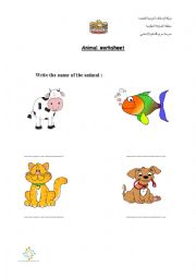 English Worksheet: animals 