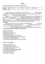 English Worksheet: About Me and My World