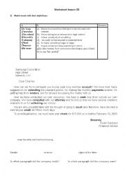 English Worksheet: letter of warning and a reply