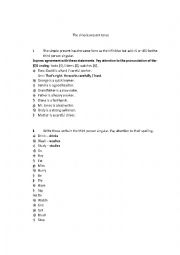 English Worksheet: present simple tense