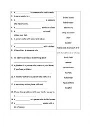 English Worksheet: Jobs