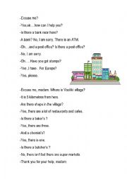 English Worksheet: Shops-small daily dialogues