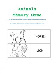 Animals Memory Game