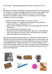 English Worksheet: Around the House Bingo