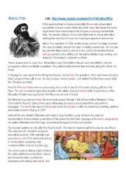 English Worksheet: Marco Polo Biography