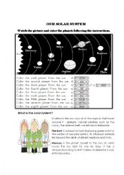 English Worksheet: OUR SOLAR SYSTEM