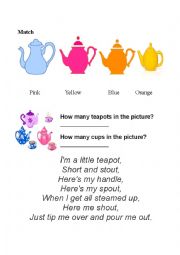 English Worksheet: I am little teapot