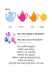 English Worksheet: I am little teapot