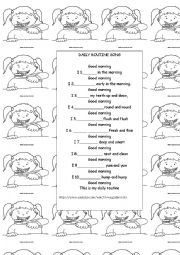 English Worksheet: Daily routines song 