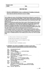 English Worksheet: Test on Past Simple