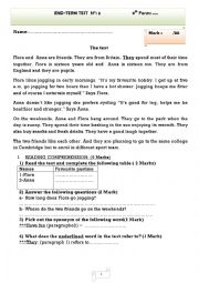 English Worksheet: end test 2 for 8th form 