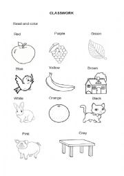 English Worksheet: COLOURS