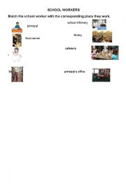 English Worksheet: School Workers