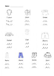 English Worksheet: clothes