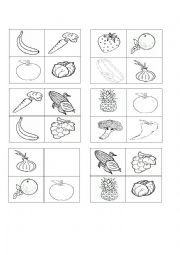 English Worksheet: Fruit and Vegatables Bingo Cards