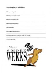 English Worksheet: Groundhog day by Gail Gibbons