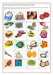 English Worksheet: Food