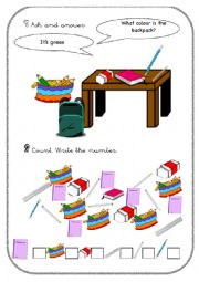 English Worksheet: Classroom objects 