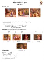 English Worksheet: TANGLED MOVIE SONG