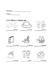 English Worksheet: This is or These are