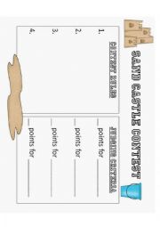 The sandcastle contest rules worksheet